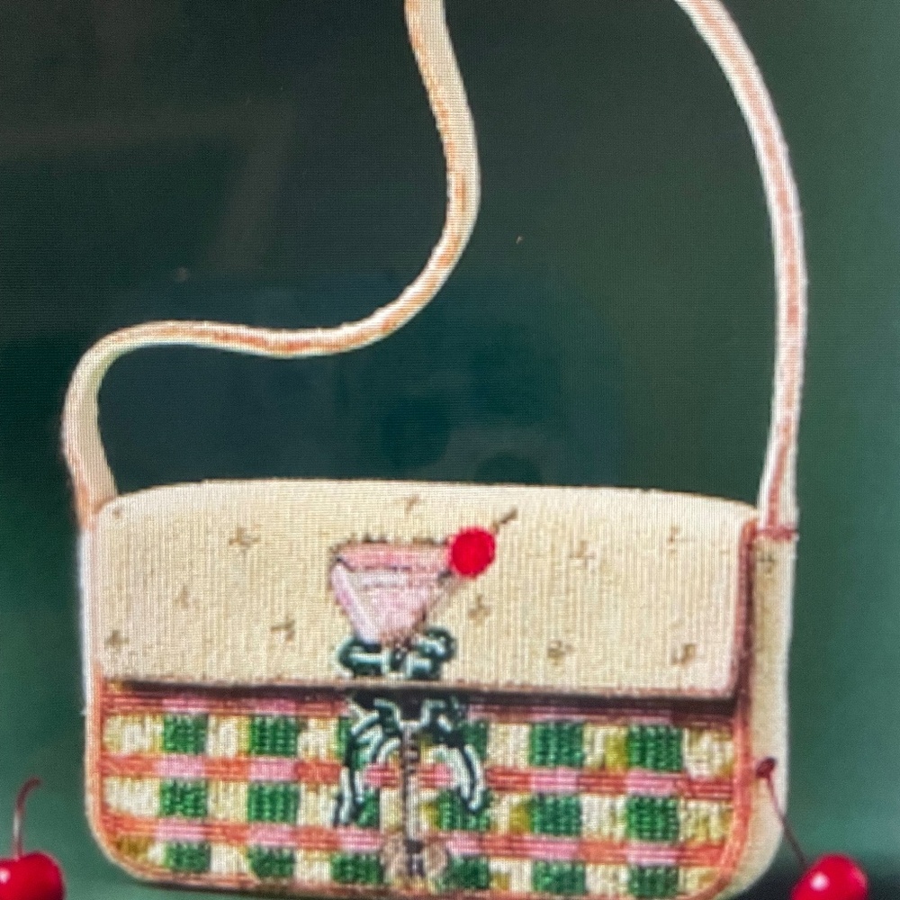 ❤️ ANTHROPOLOGIE THE FIONA BEADED BAG FOOD & DRINK EDITION COCKTAIL PURSE NEW